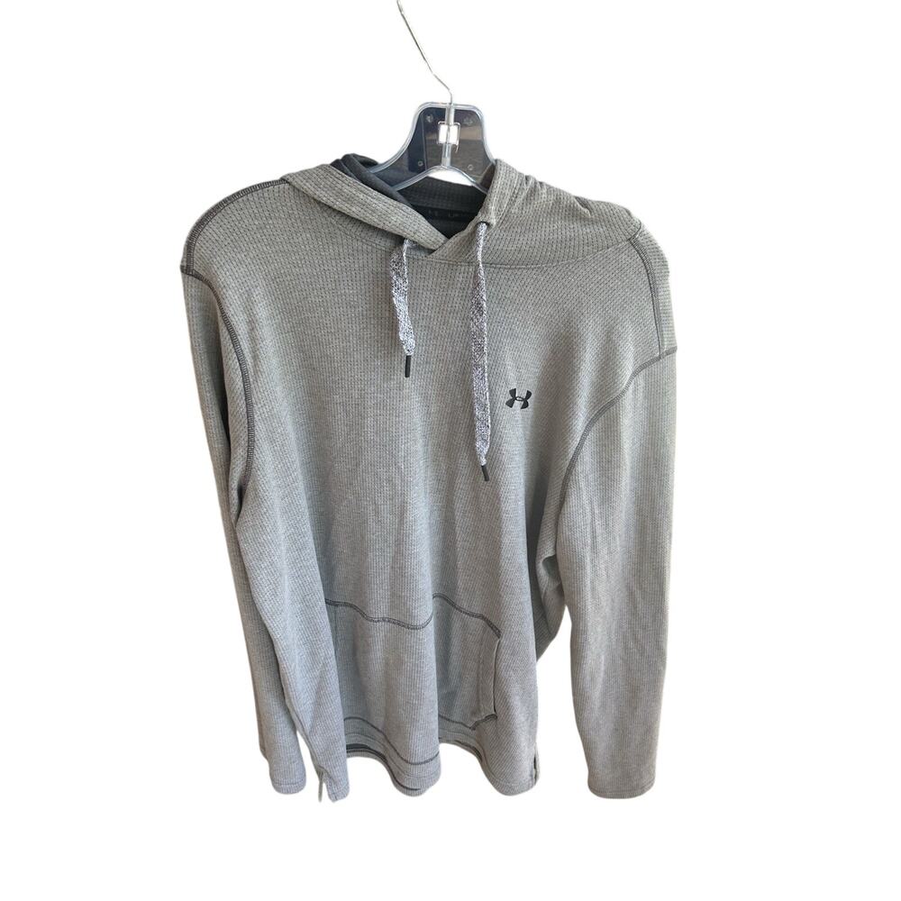 Under Amour Men's Sweater Gray Loose Fit Hoodie Lightweight Pullover Size L